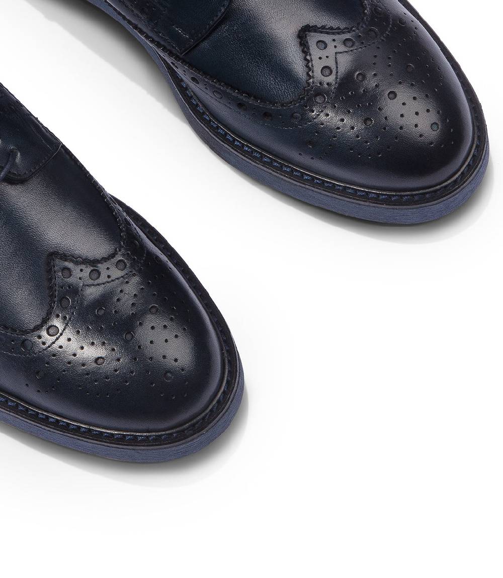 Loriblu Derby in pelle brogue blu Novità