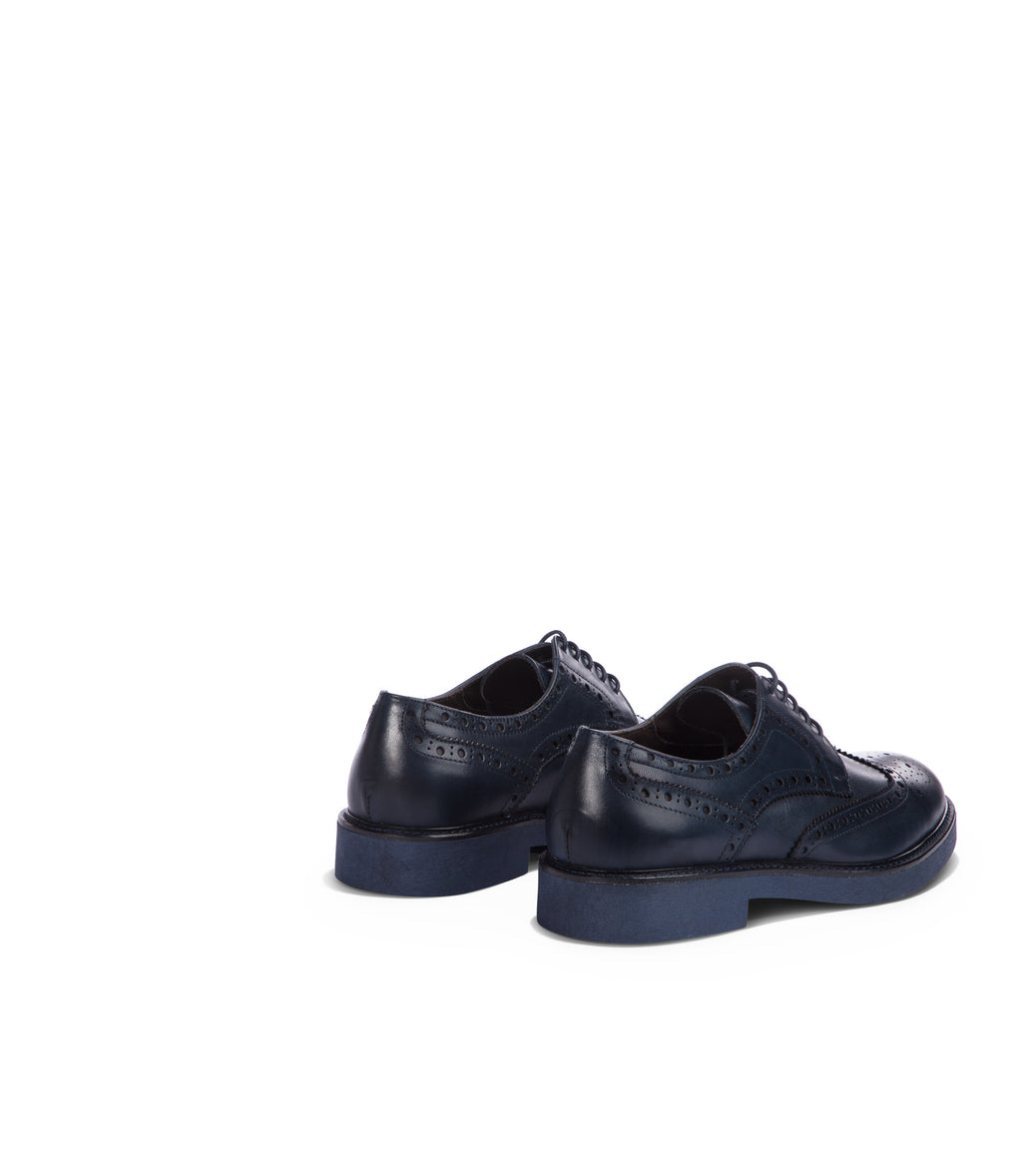 Loriblu Derby in pelle brogue blu Novità