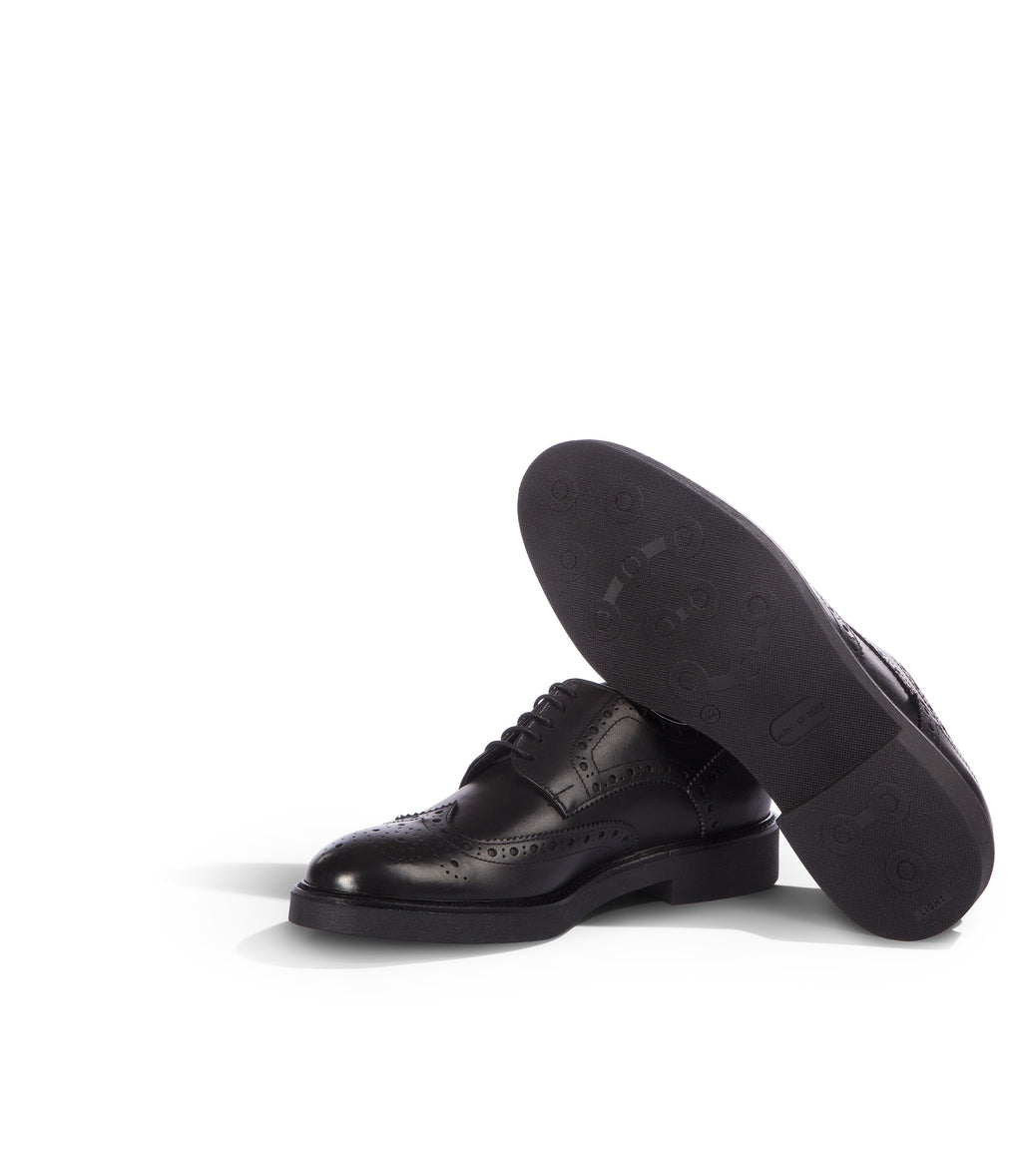 Loriblu Derby in pelle brogue nero Presa