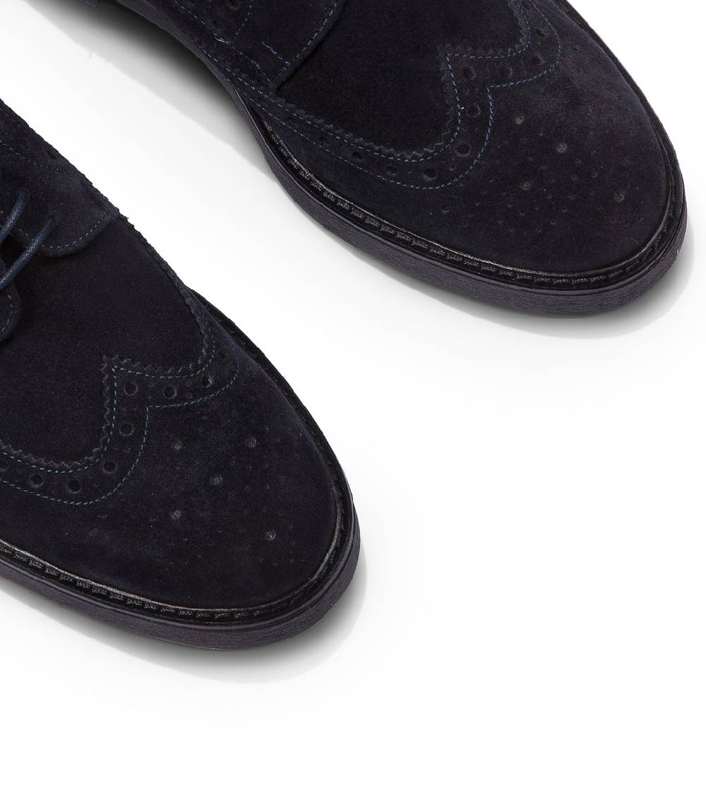 Loriblu Derby in camoscio brogue blu Sconto