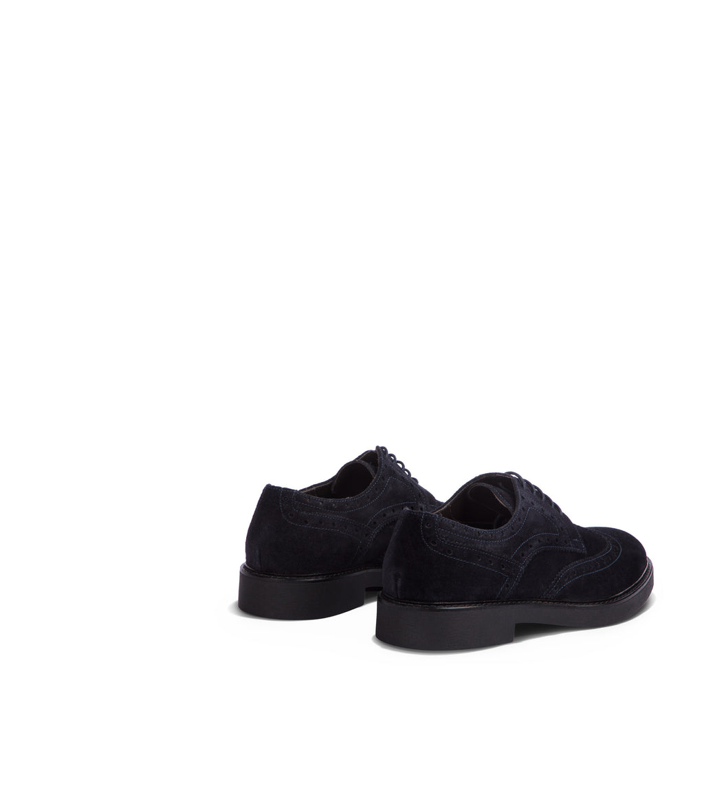 Loriblu Derby in camoscio brogue blu Sconto