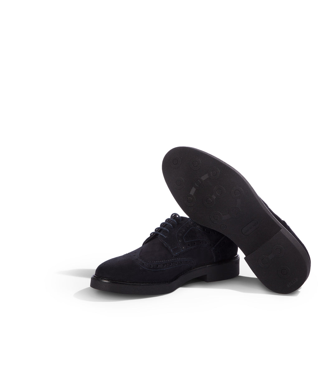 Loriblu Derby in camoscio brogue blu Sconto