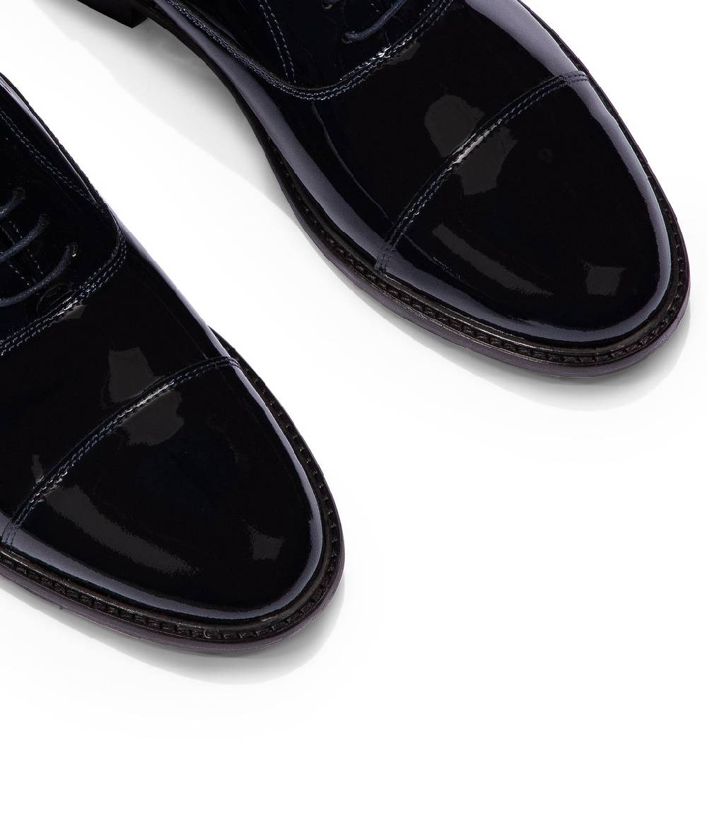 Loriblu Stringate oxford in vernice blu Vendita Calda