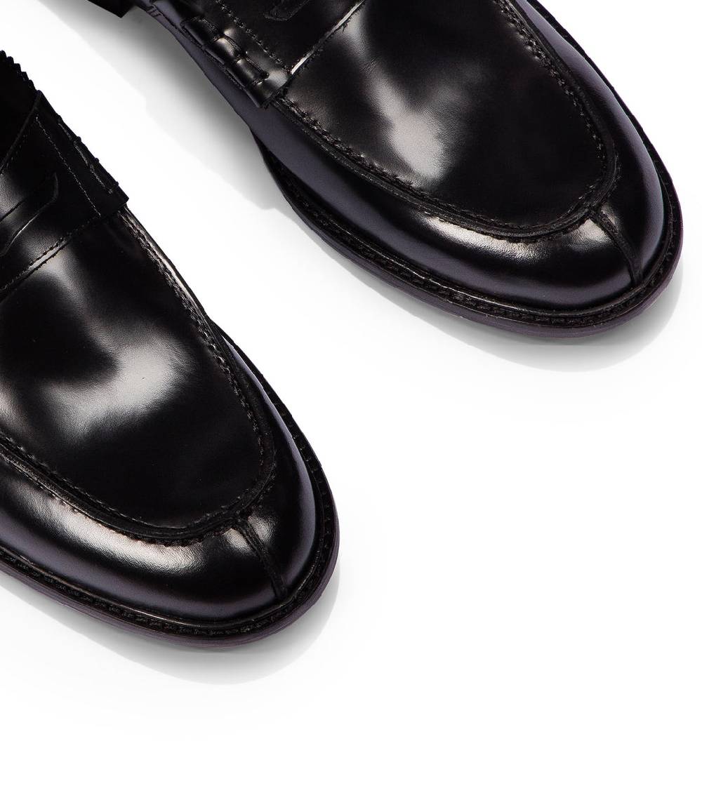 Loriblu Mocassini in pelle nera Saldi Di Fabbrica