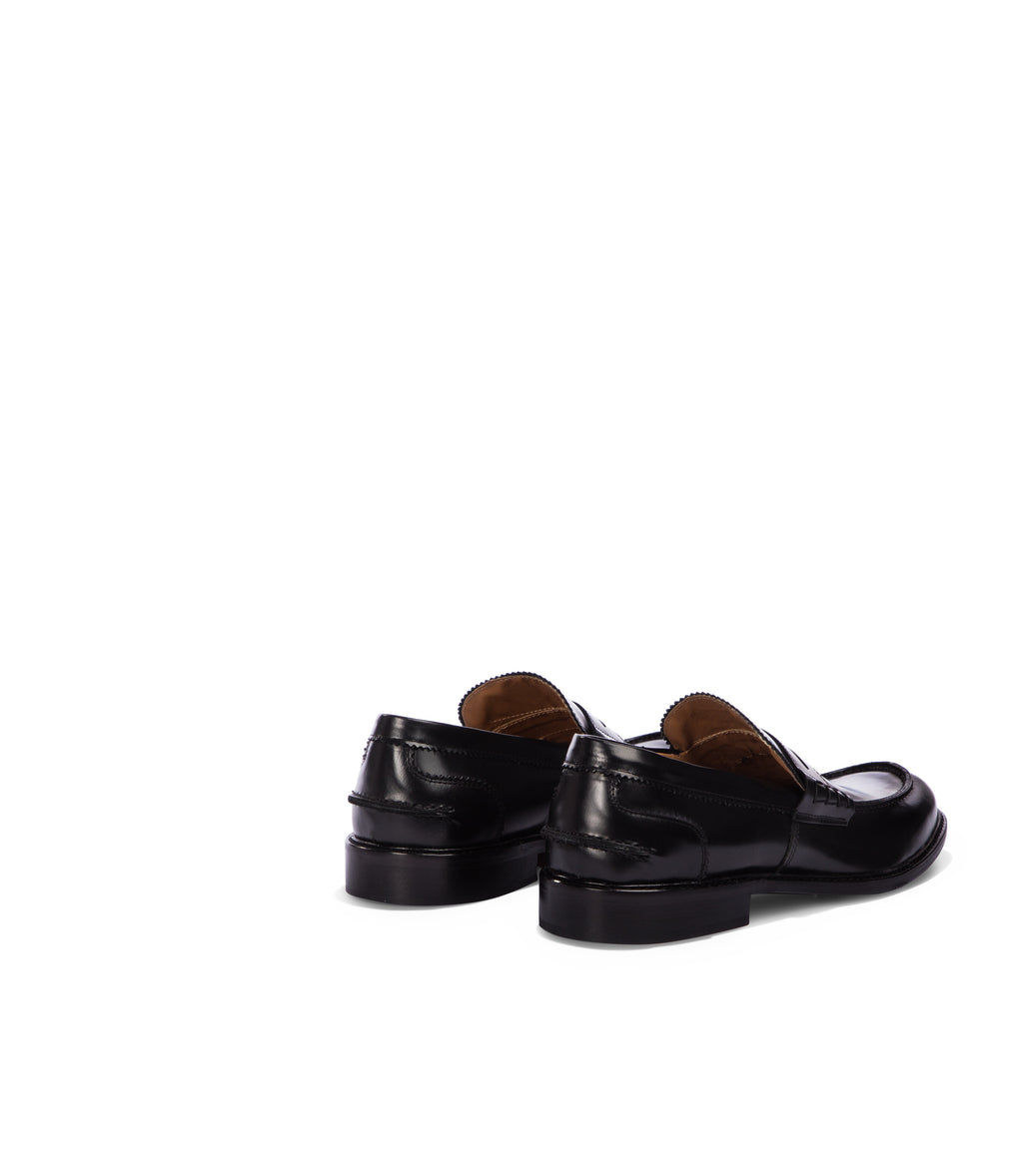 Loriblu Mocassini in pelle nera Saldi Di Fabbrica