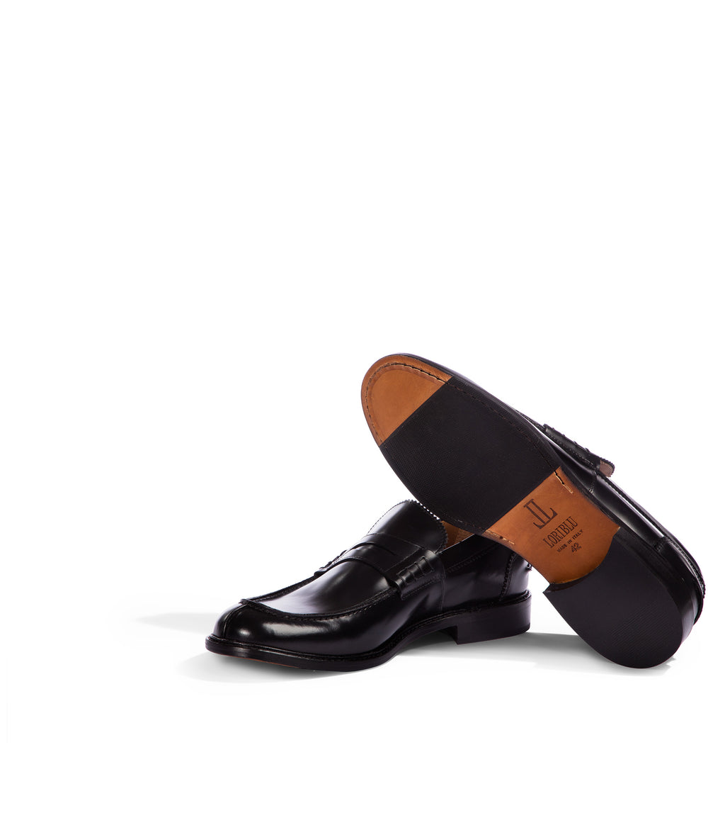 Loriblu Mocassini in pelle nera Saldi Di Fabbrica