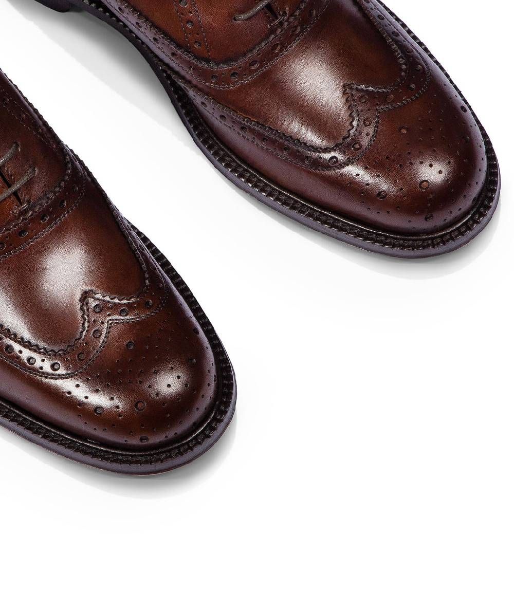 Loriblu Stringate oxford in pelle brogue marrone Offerta per la Festa della Mamma