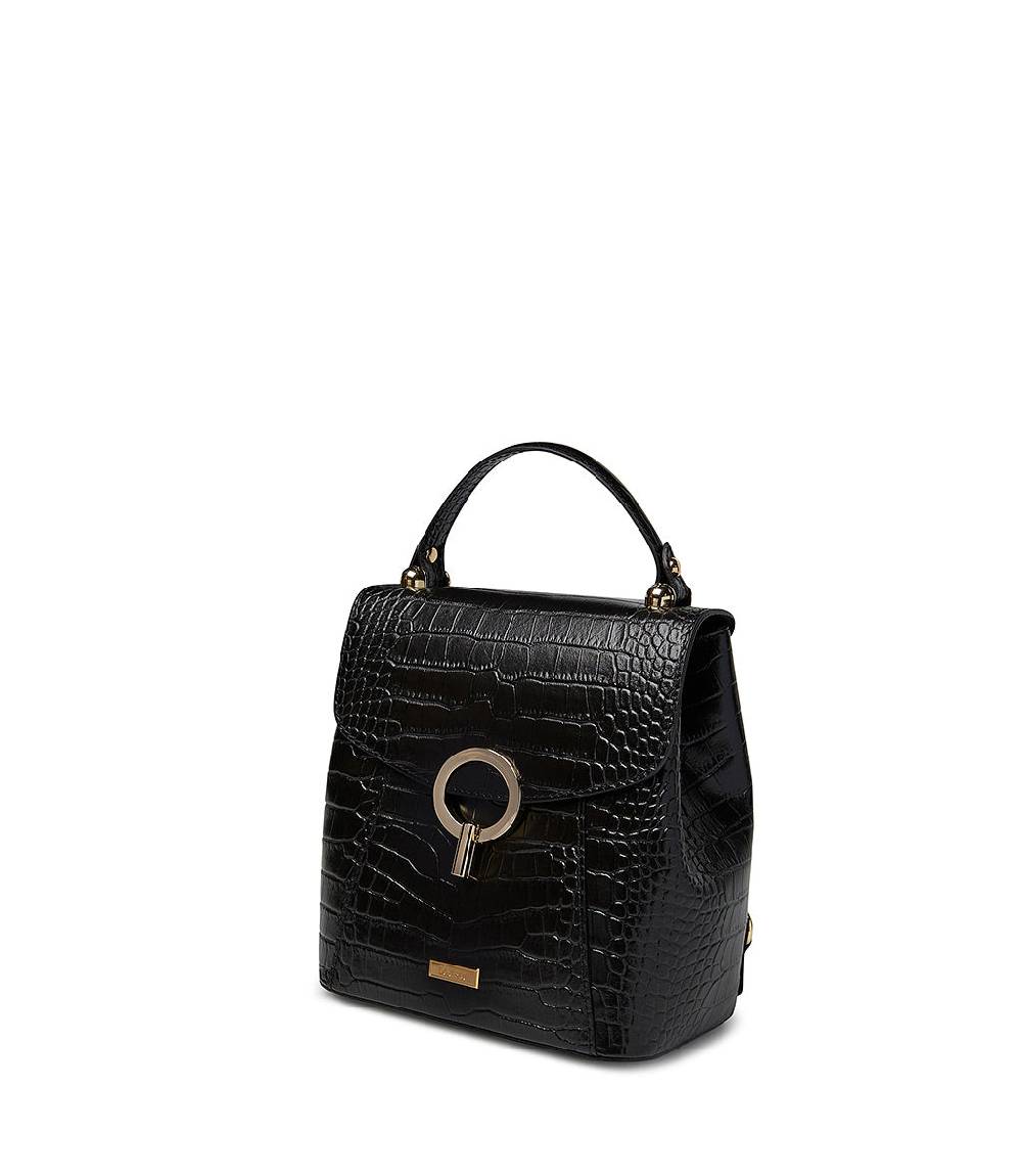 Loriblu Borsa a mano nera in pelle stampa cocco Negozio