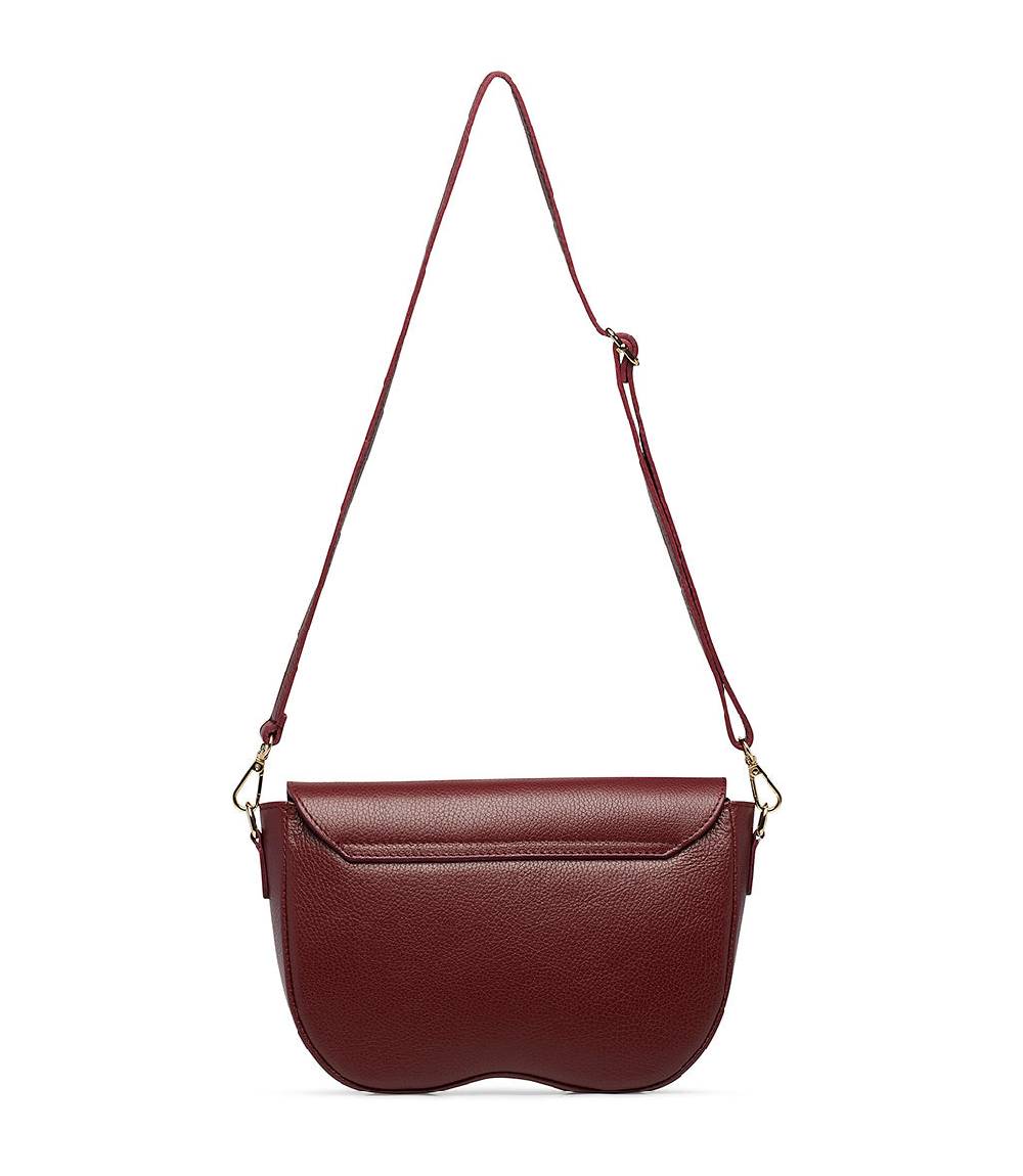 Loriblu Borsa a tracolla in pelle rosso scuro testurizzata Italy