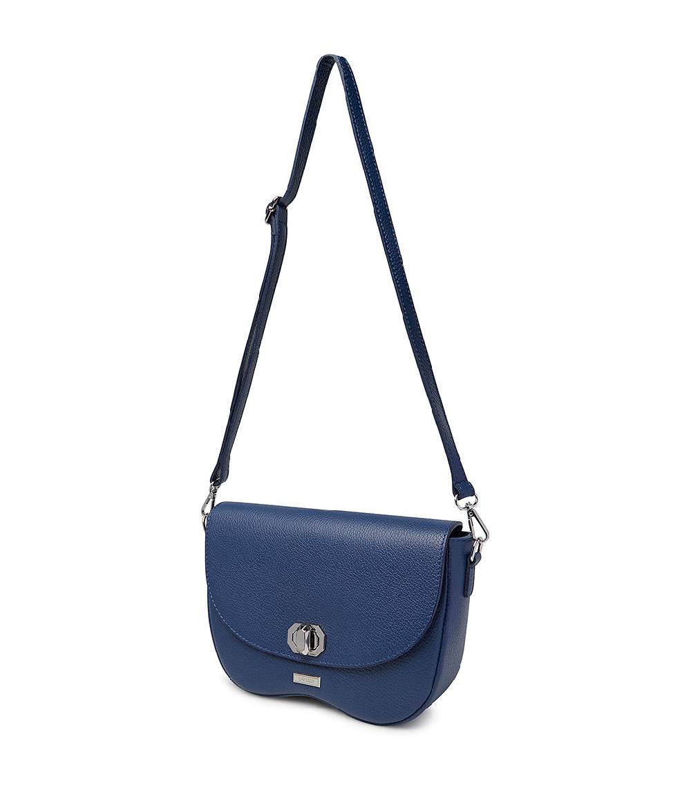 Loriblu Borsa a tracolla in pelle blu testurizzata Italia