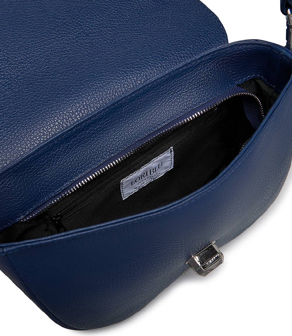 Loriblu Borsa a tracolla in pelle blu testurizzata Italia