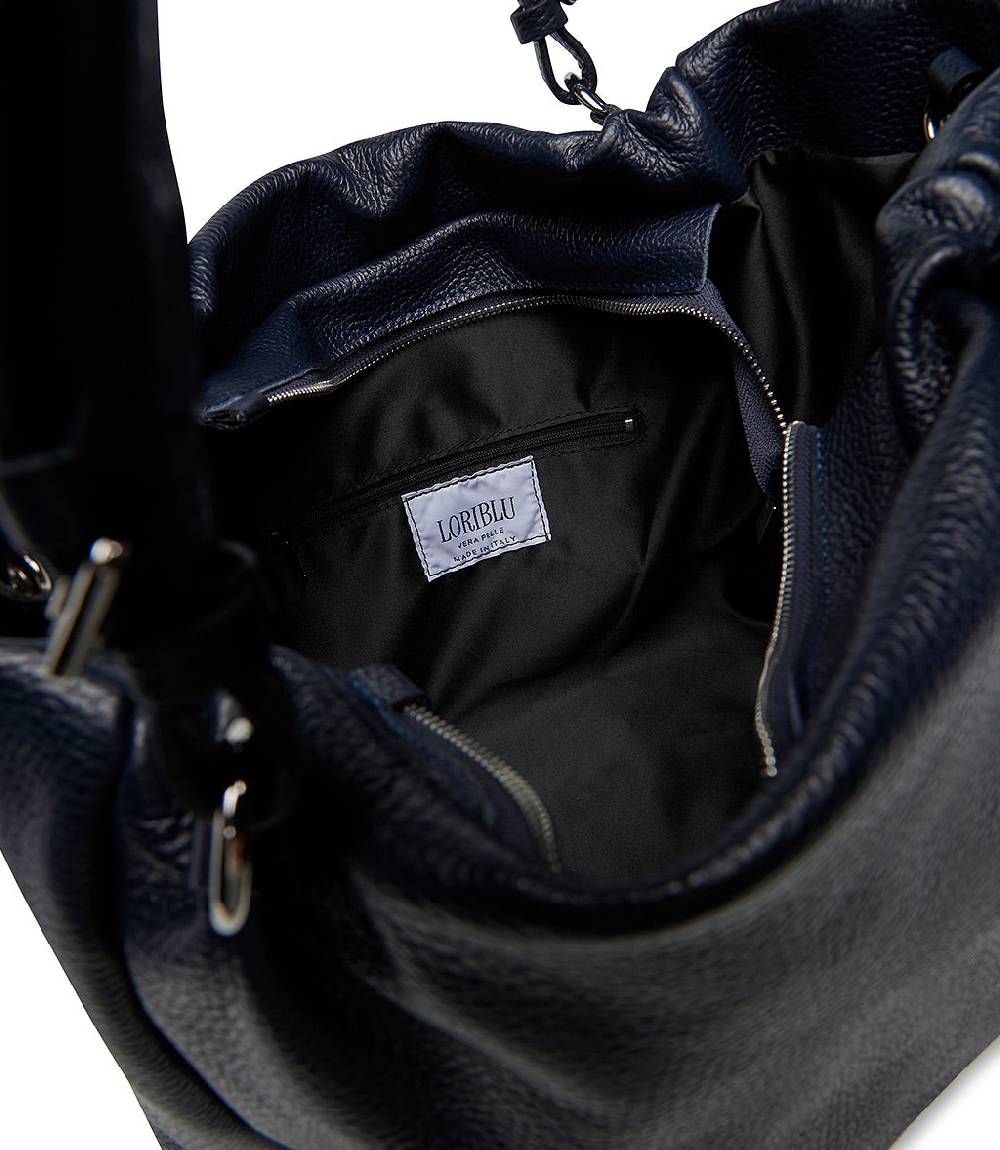 Loriblu Borsa in pelle martellata blu Offerta temporanea