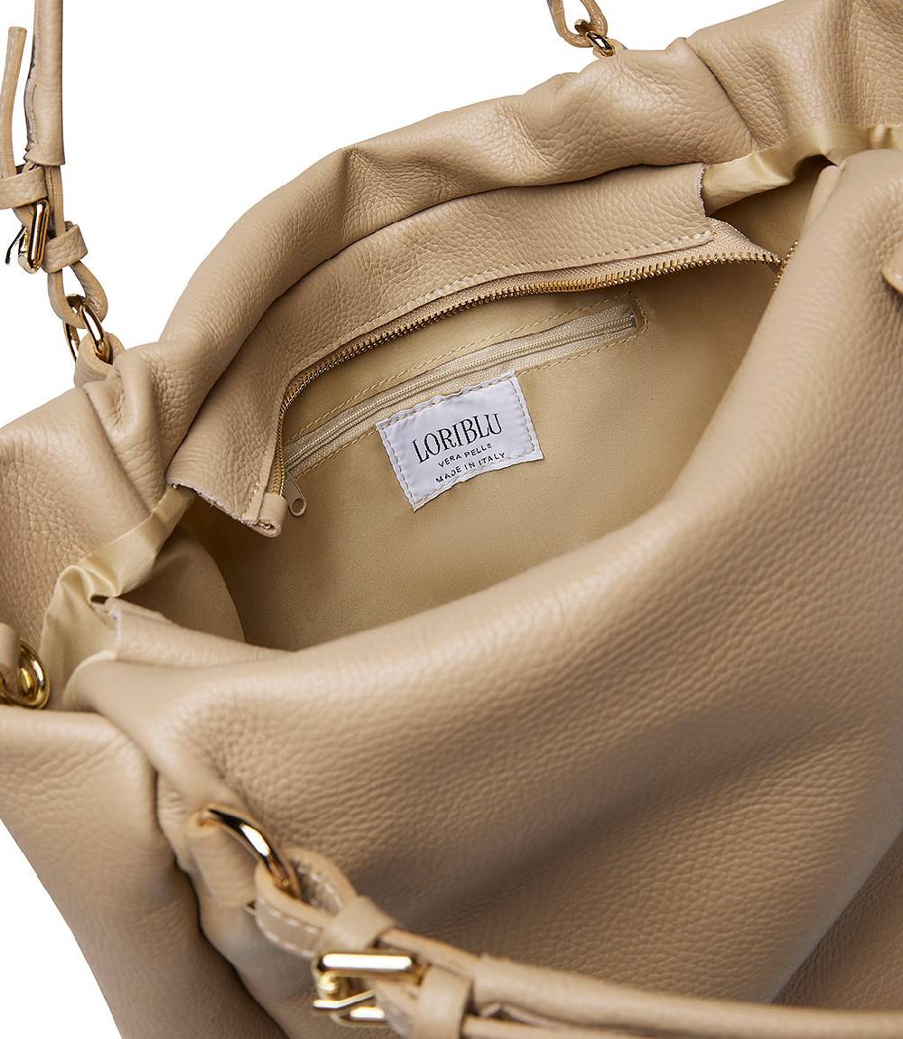 Loriblu Borsa beige in pelle martellata Nuovo