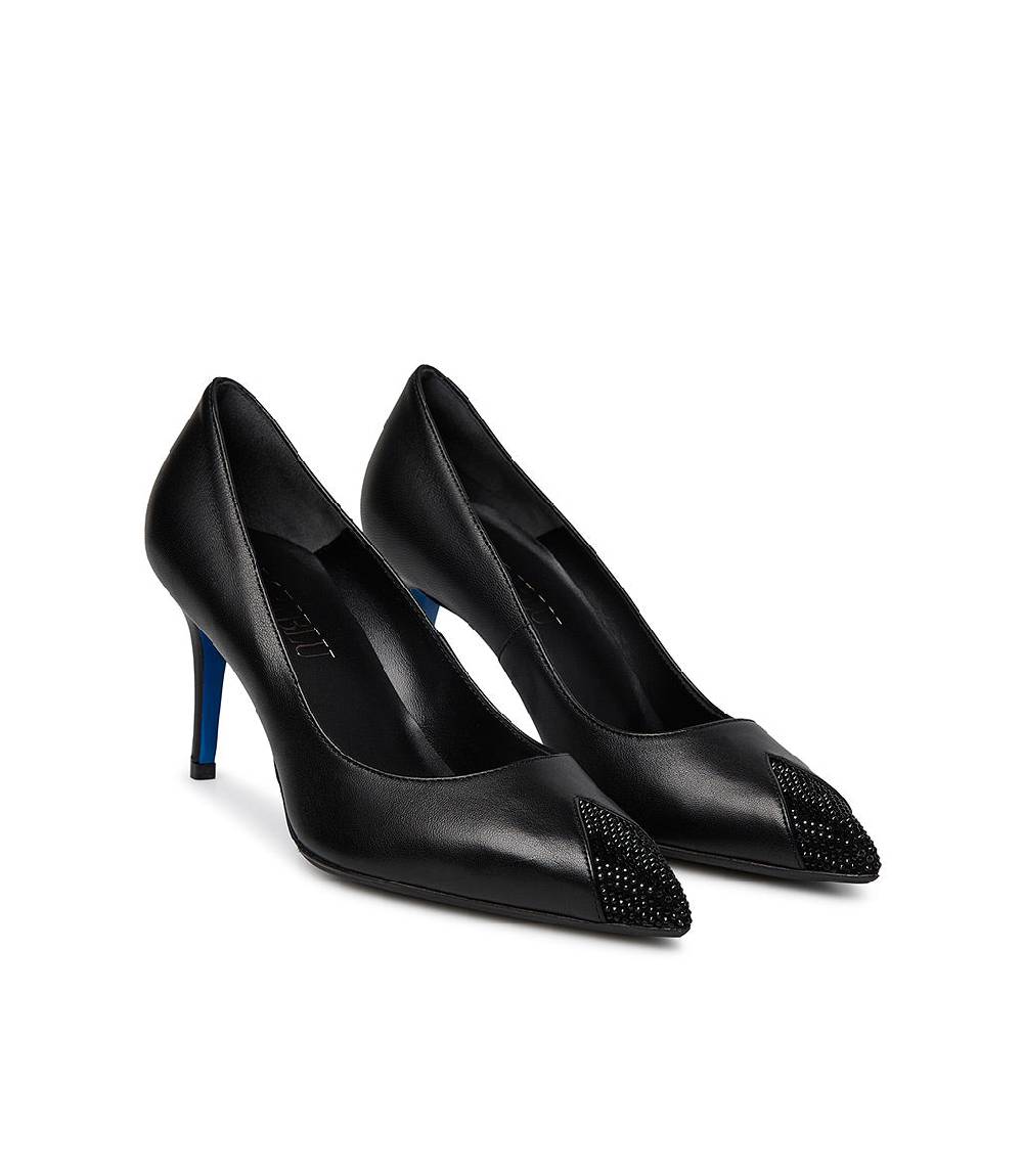 Loriblu Décolleté in nappa nera con cristalli Promozione