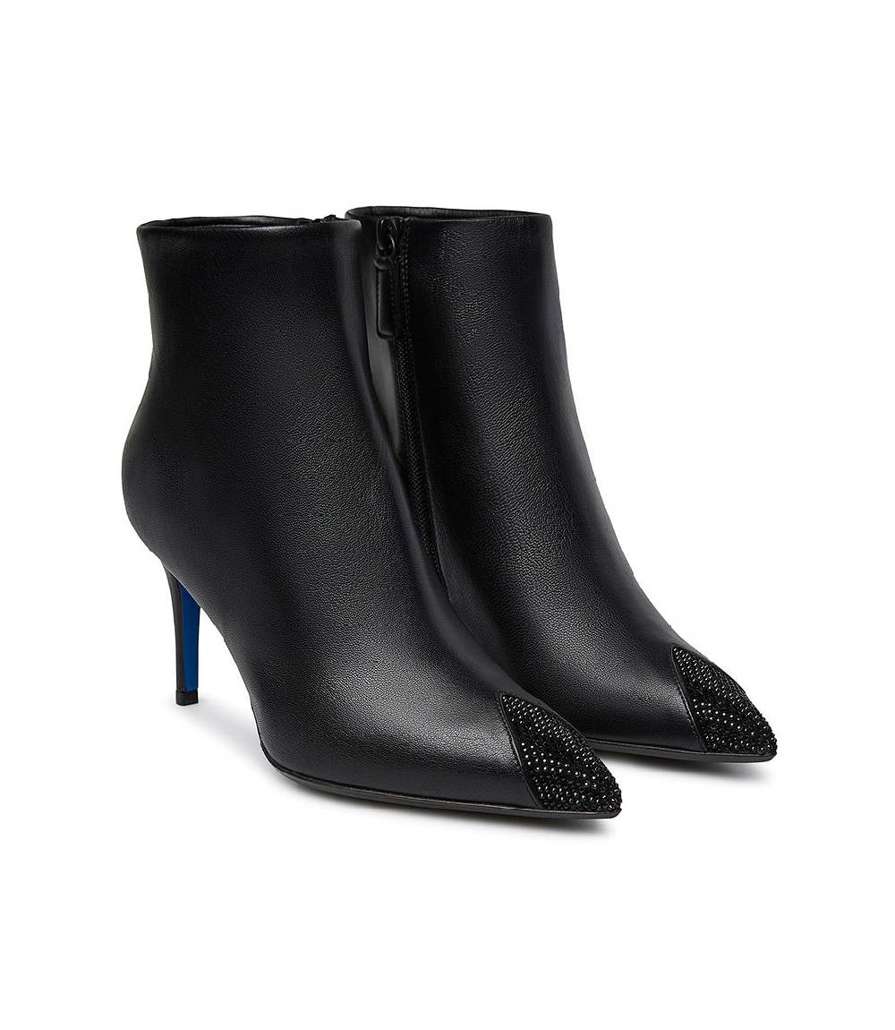 Loriblu Stivaletti in nappa nera con cristalli Soddisfazione Garantita