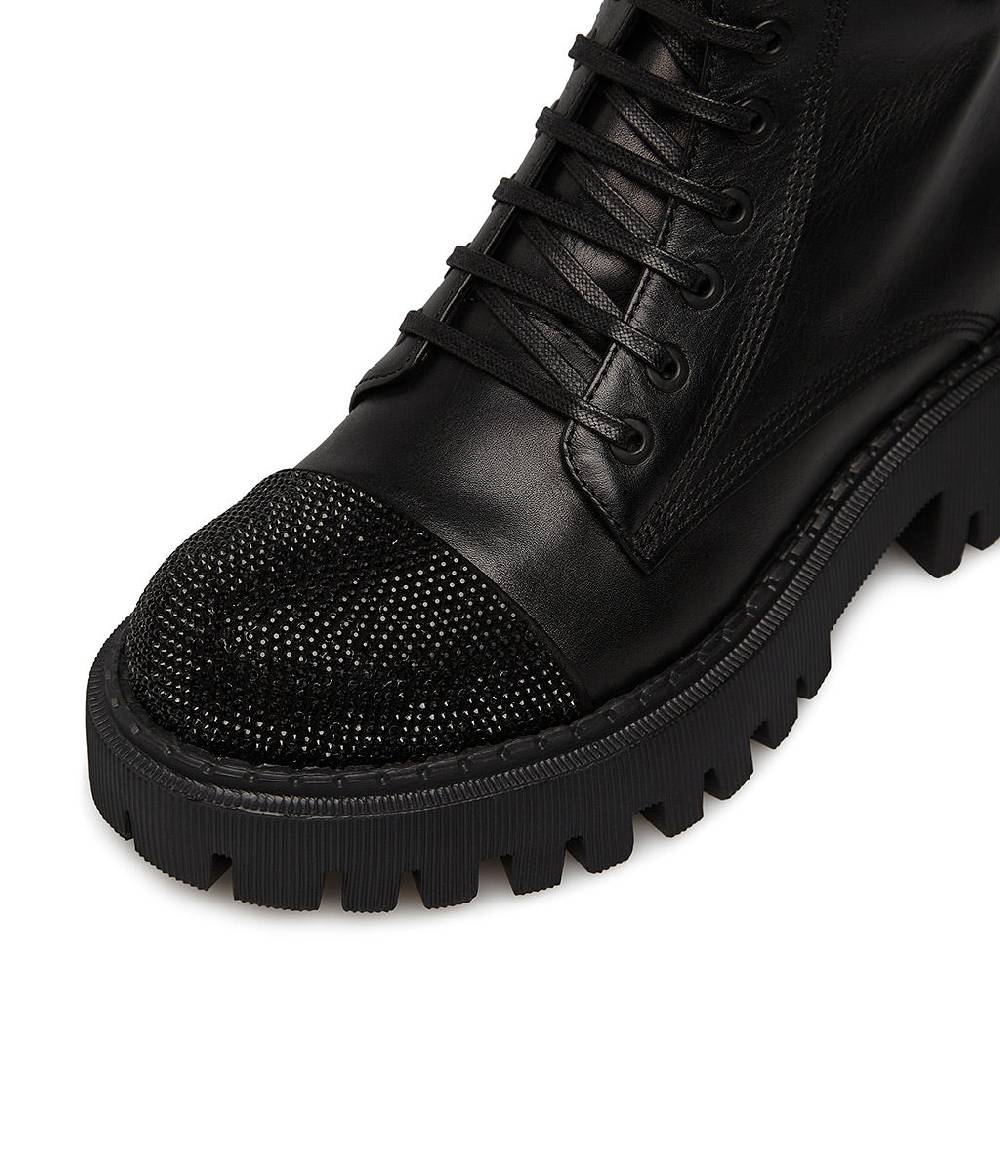 Loriblu Anfibi in vitello nero con cristalli Promozione Limitata