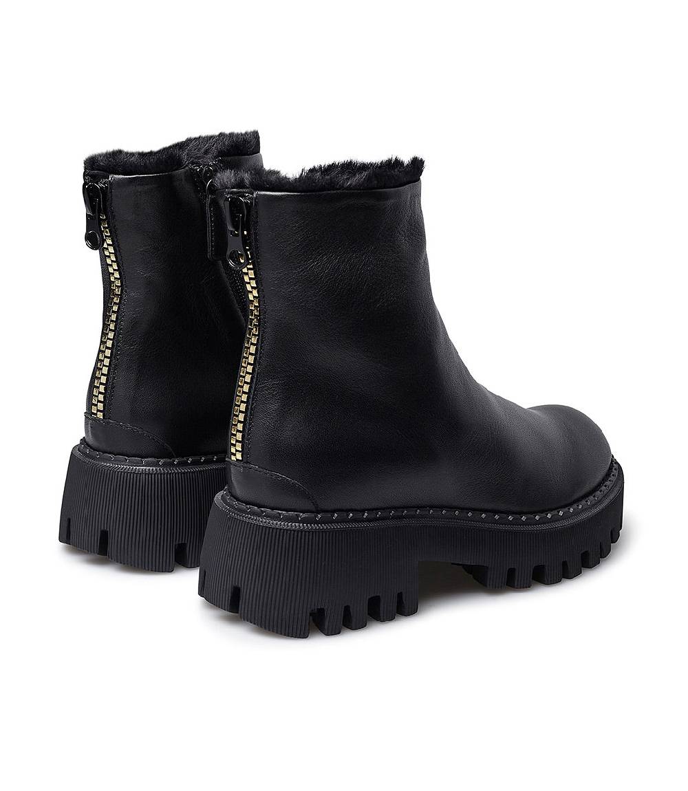 Loriblu Stivaletto in vitello nero con fodera montone Fino Al -60%