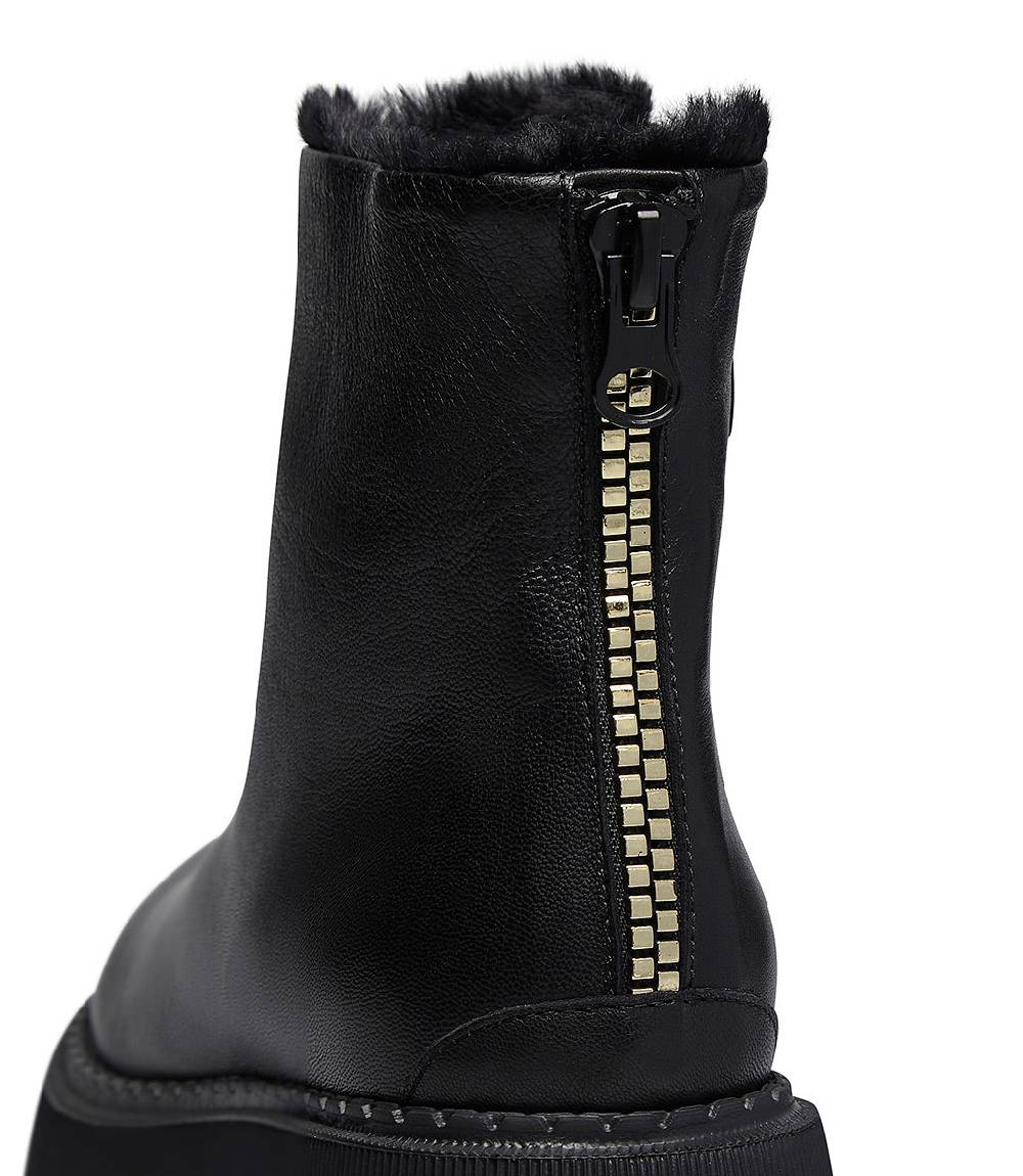 Loriblu Stivaletto in vitello nero con fodera montone Fino Al -60%