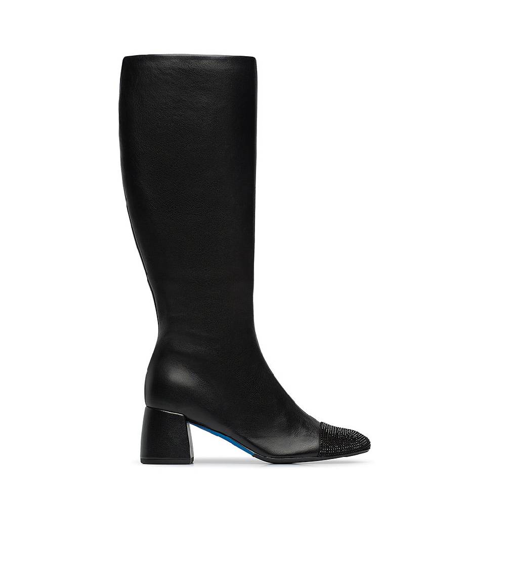 Loriblu Stivale in nappa nera con cristalli