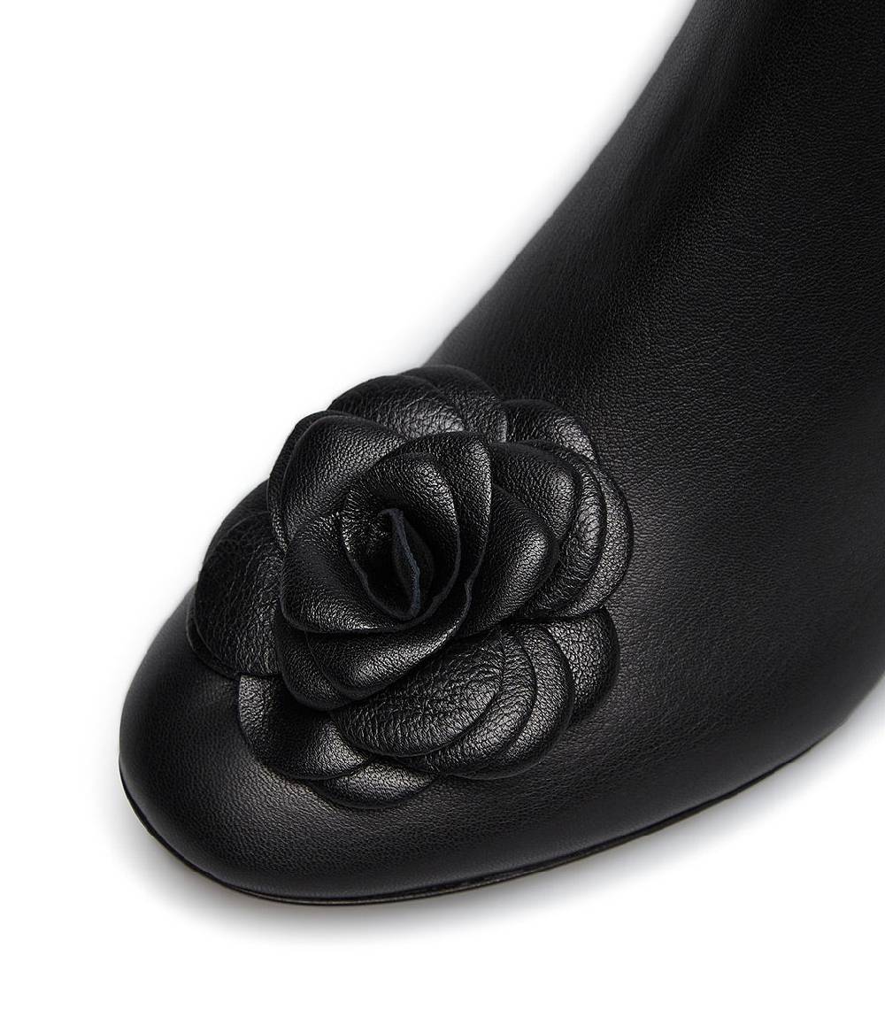 Loriblu Stivaletto in nappa nera con fiore I Più Venduti