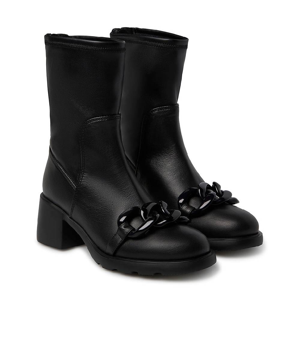 Loriblu Stivaletto in nappa nera con accessorio Nuova