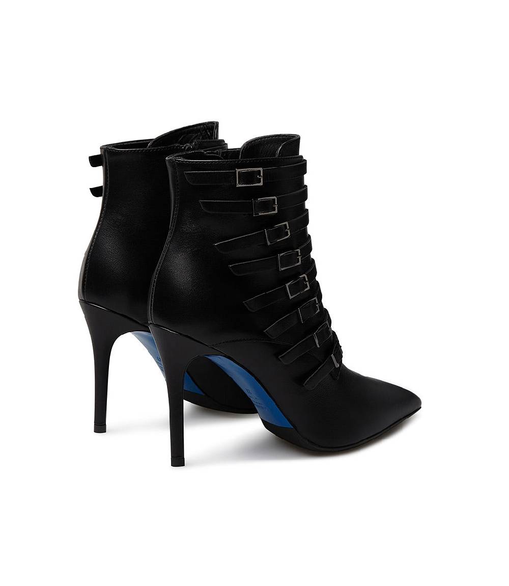 Loriblu Stivaletto in nappa nera con cinturini In vendita