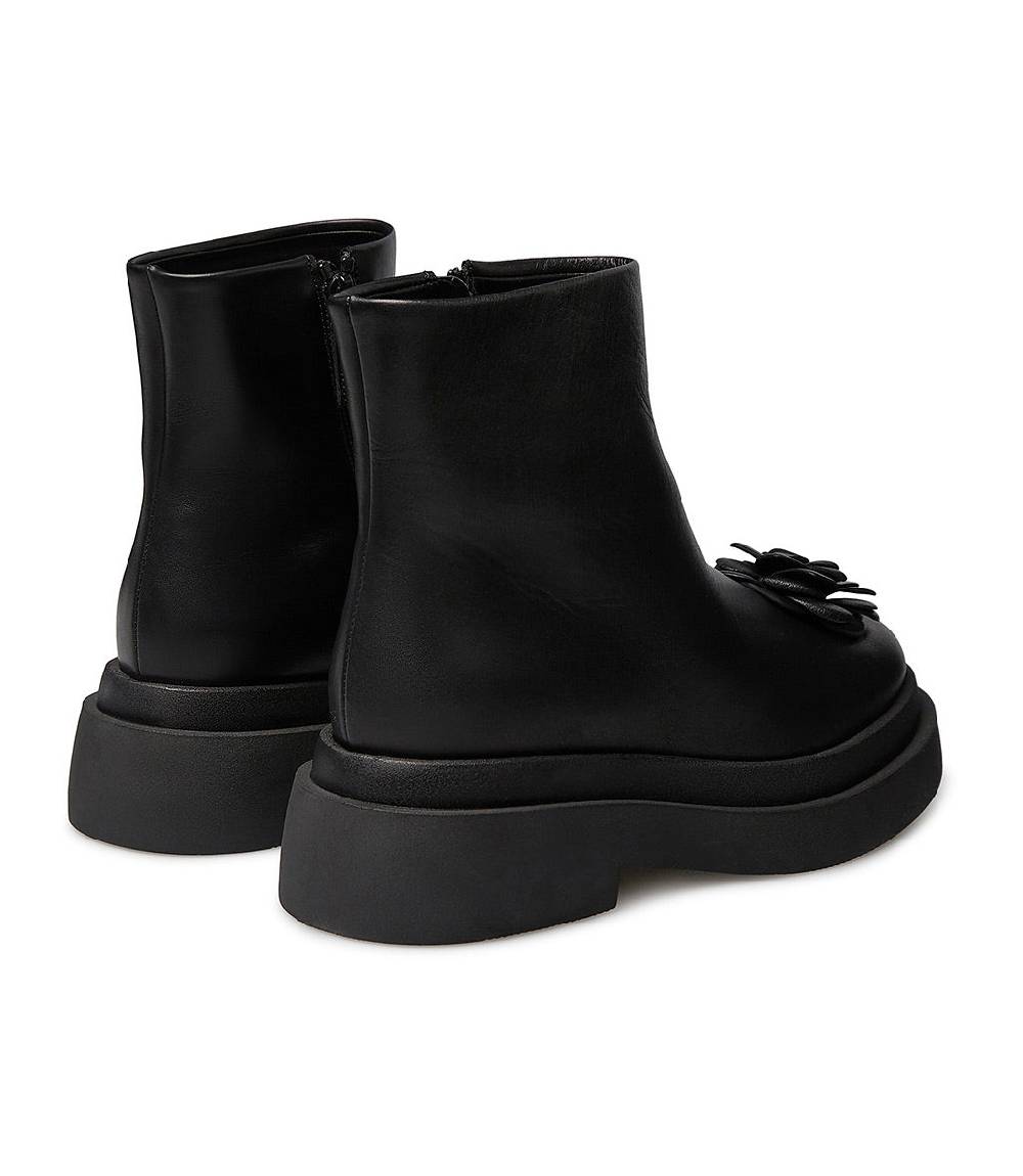 Loriblu Stivaletto in vitello nero con fiore 50% di sconto per tempo limitato