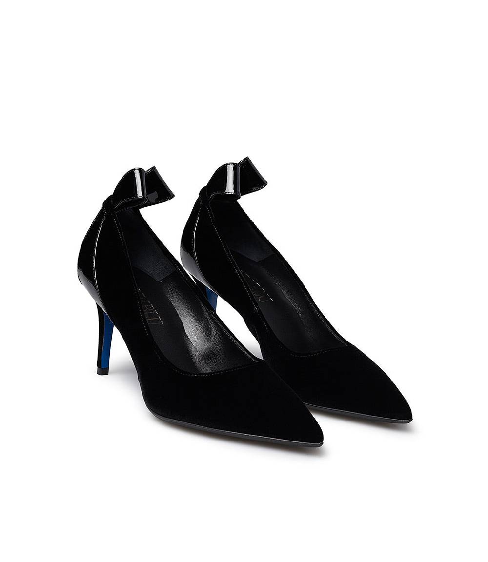 Loriblu Décolleté in velluto e vernice nera Italia