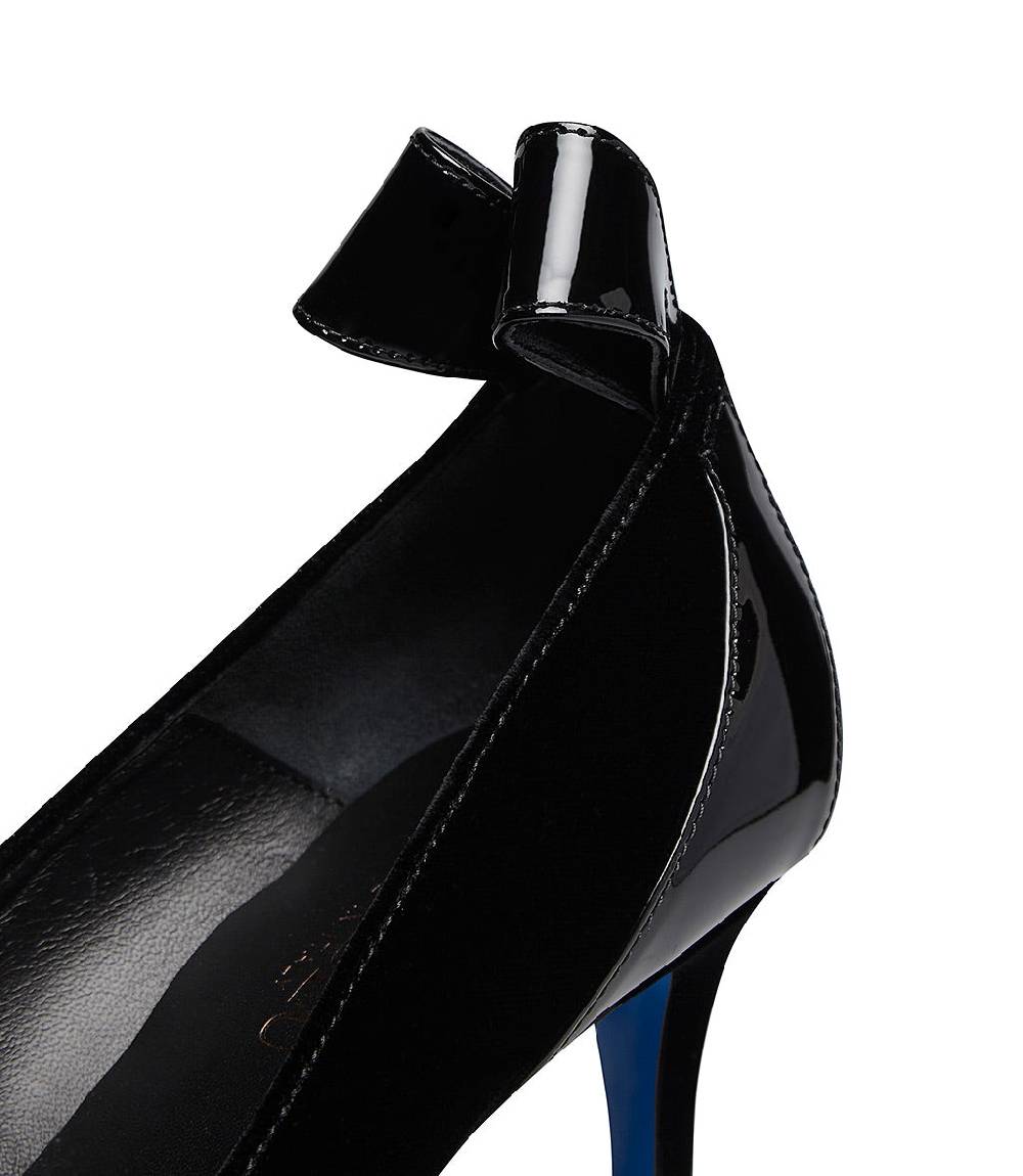 Loriblu Décolleté in velluto e vernice nera Italia