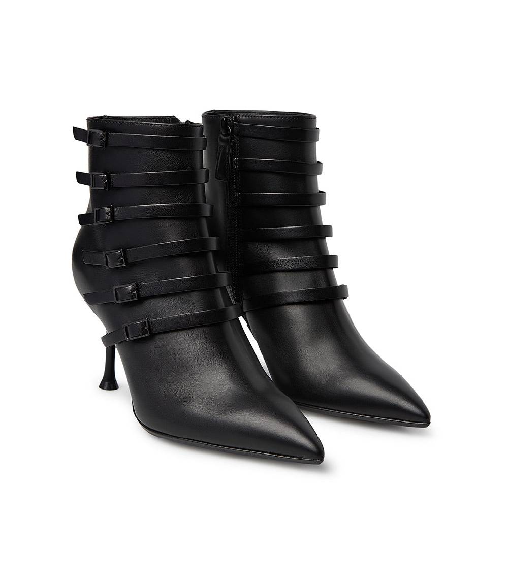 Loriblu Stivaletto in nappa nera con cinturini In Linea