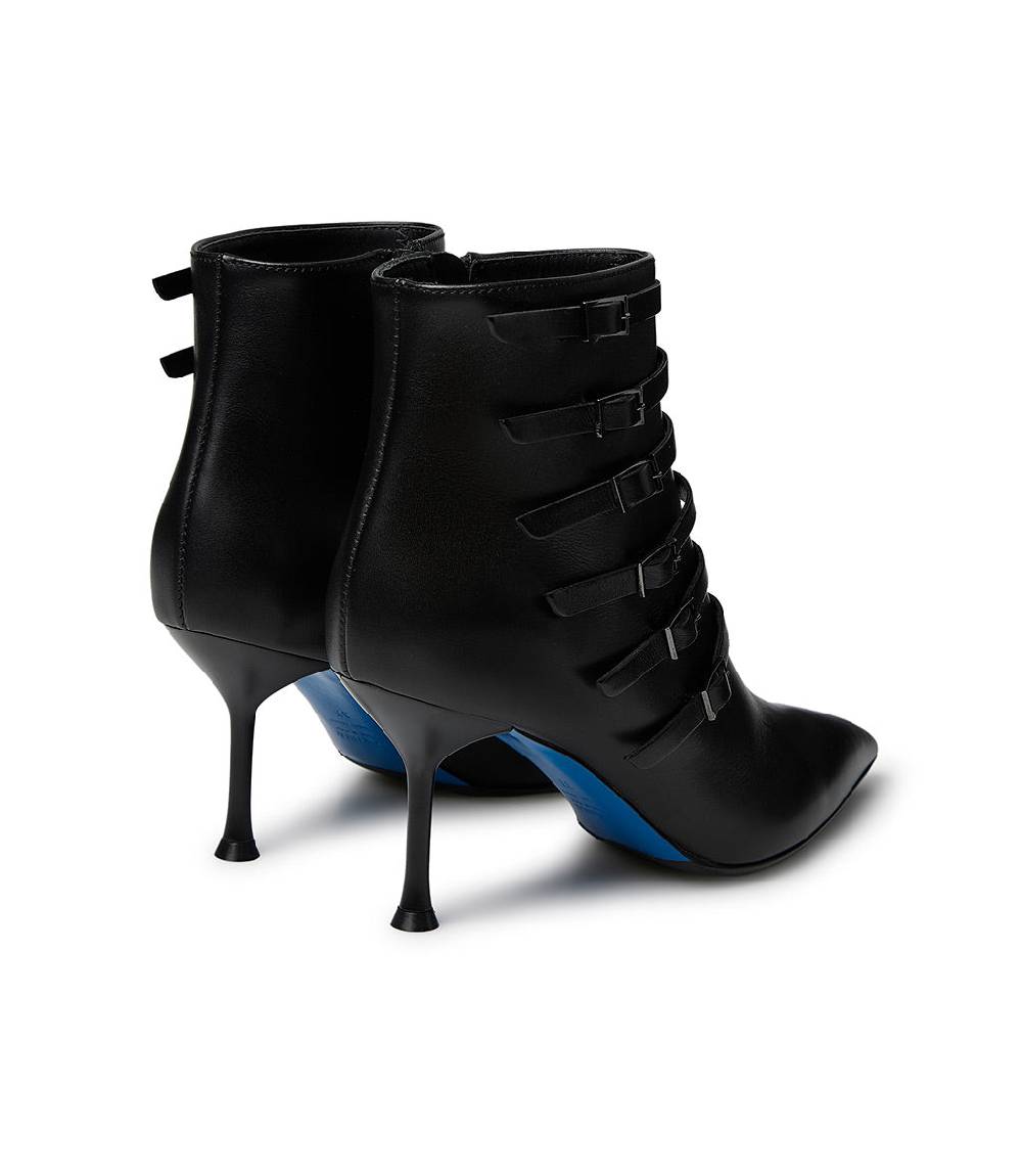 Loriblu Stivaletto in nappa nera con cinturini In Linea