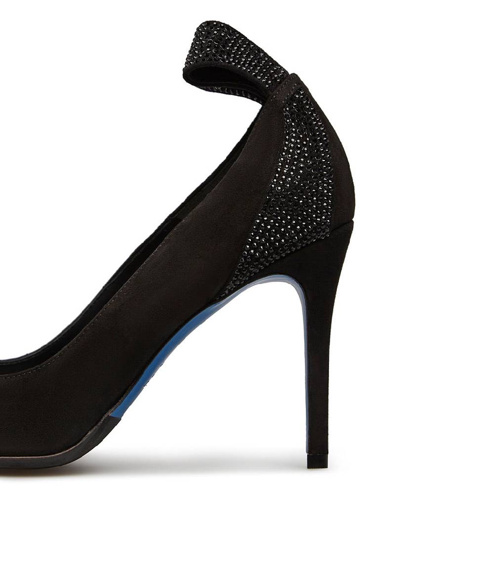 Loriblu Décolleté in camoscio con fiocco e micro cristalli Qualità