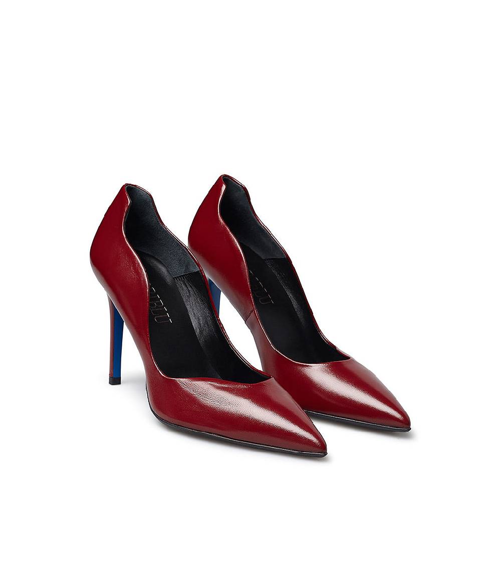 Loriblu Décolleté onda in pelle lucida bordeaux Qualità Garantita