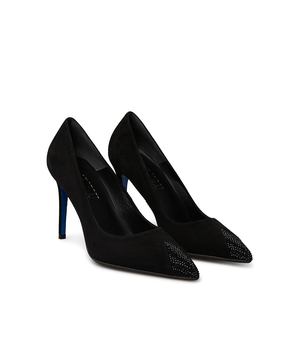 Loriblu Décolleté in nappa nera con cristalli Negozi Online