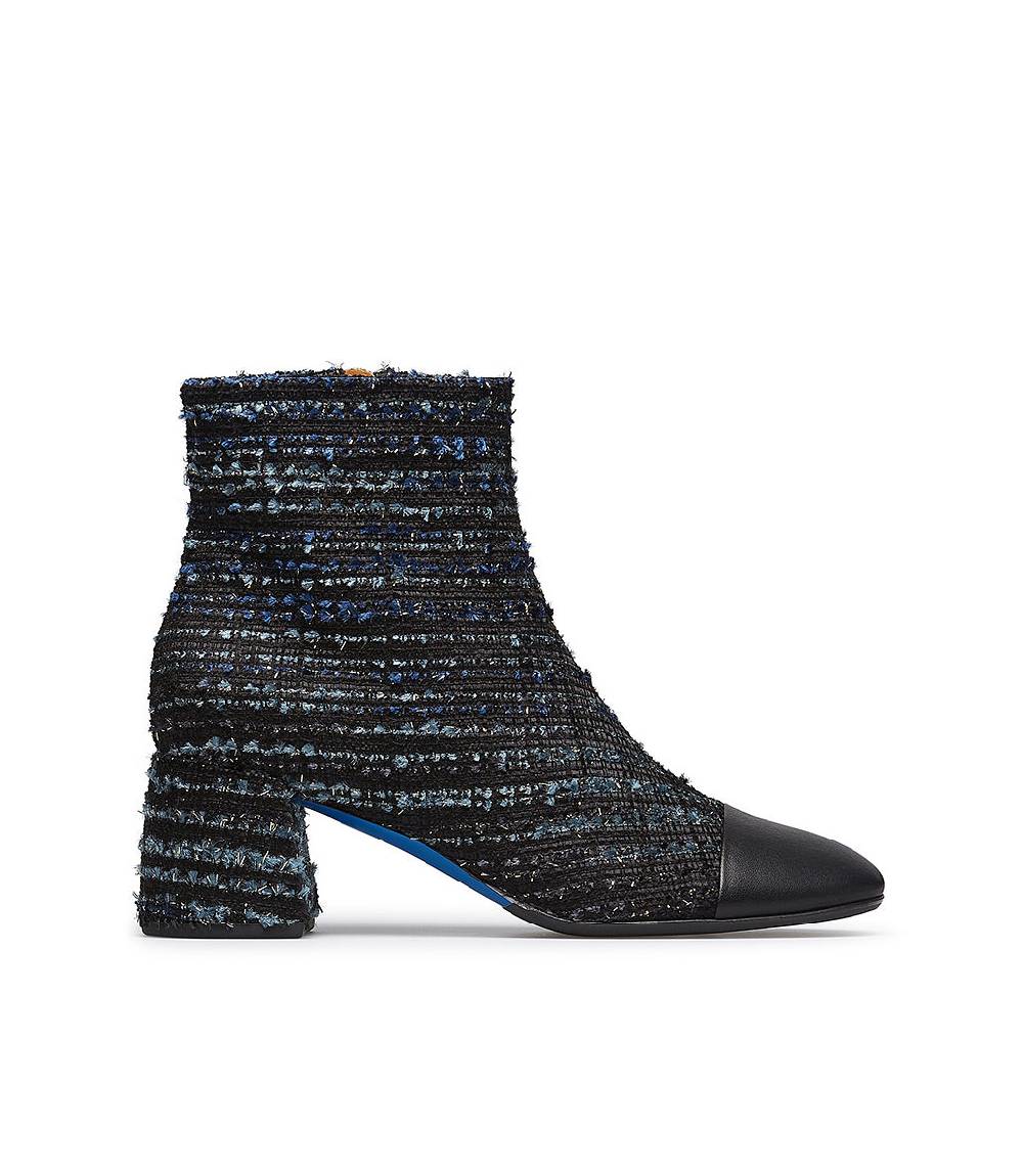 Loriblu Stivaletto in tessuto tweed e nappa blu Sconto