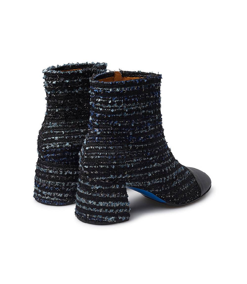 Loriblu Stivaletto in tessuto tweed e nappa blu Sconto