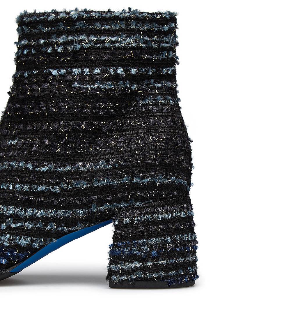 Loriblu Stivaletto in tessuto tweed e nappa blu Sconto