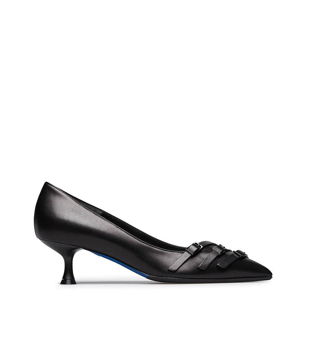 Loriblu Décolleté in nappa nera con cinturini Online