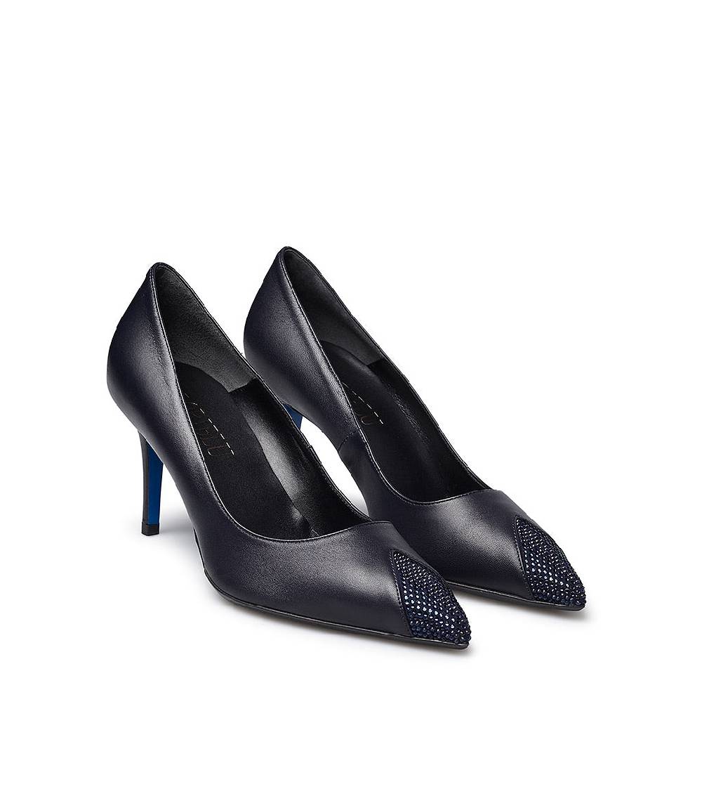 Loriblu Décolleté in nappa blu con cristalli Vendita Economica