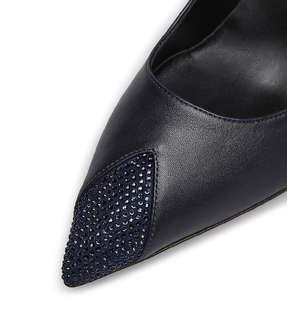 Loriblu Décolleté in nappa blu con cristalli Vendita Economica