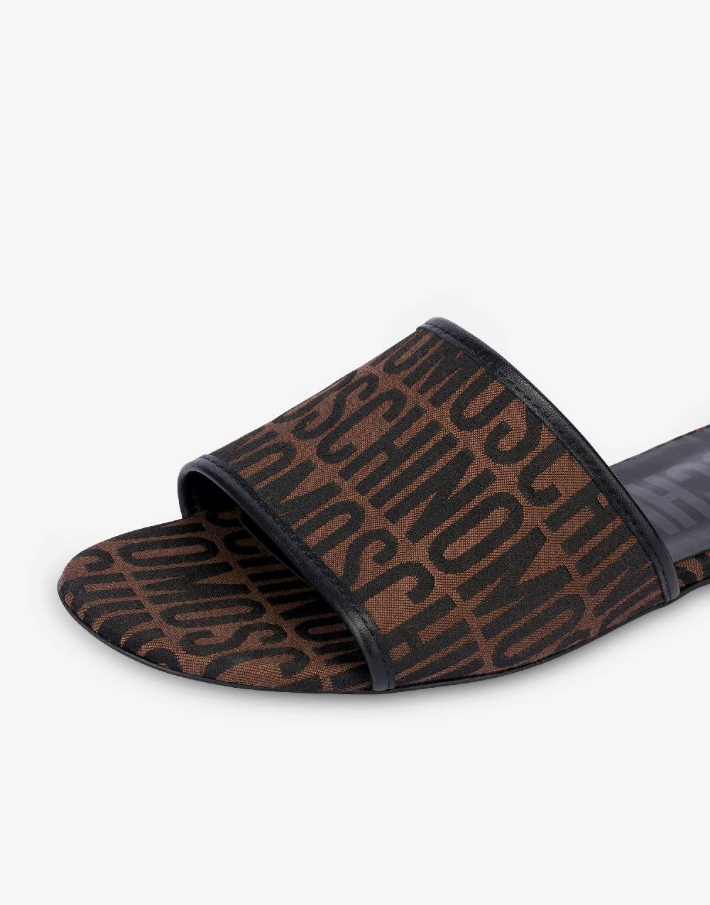 Love Moschino Sandali flat in nylon Allover Logo Italia