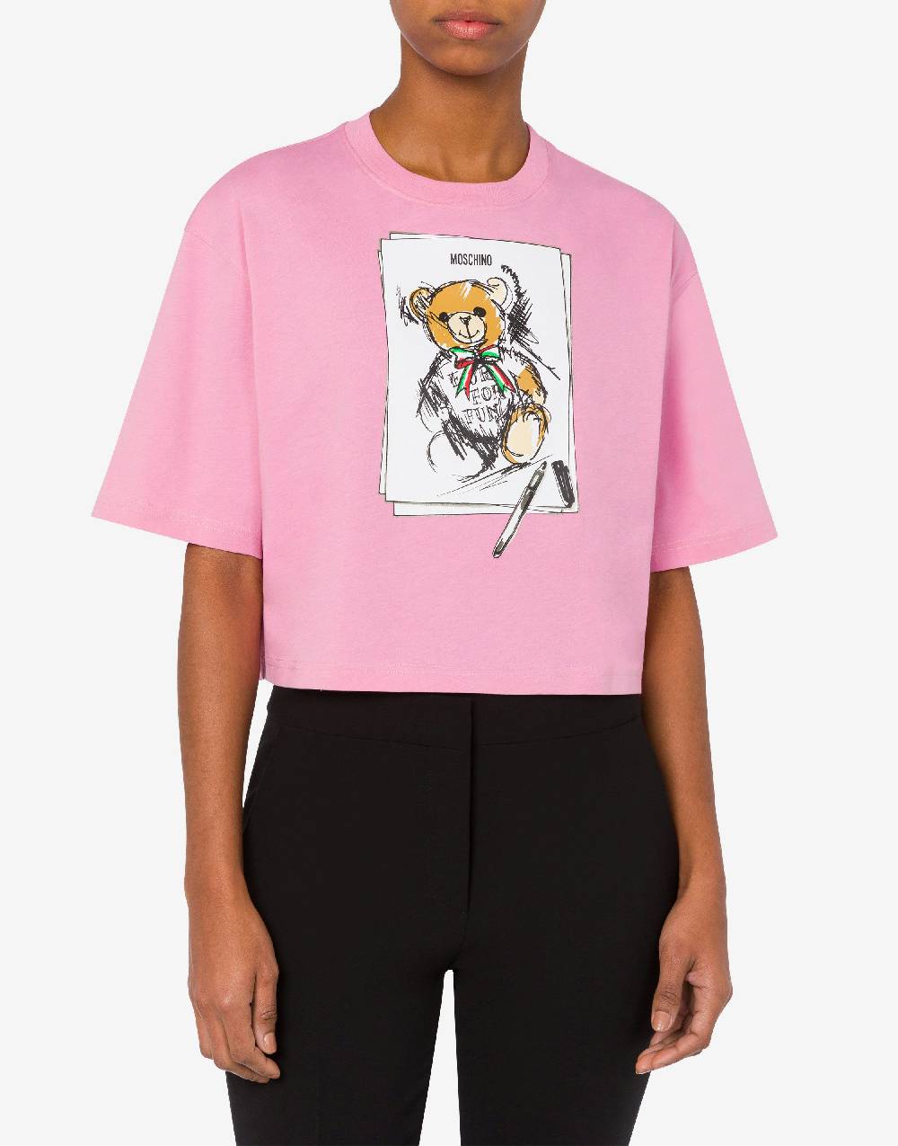 Love Moschino T-shirt cropped Moschino Teddy Bear Spedizione Gratuita