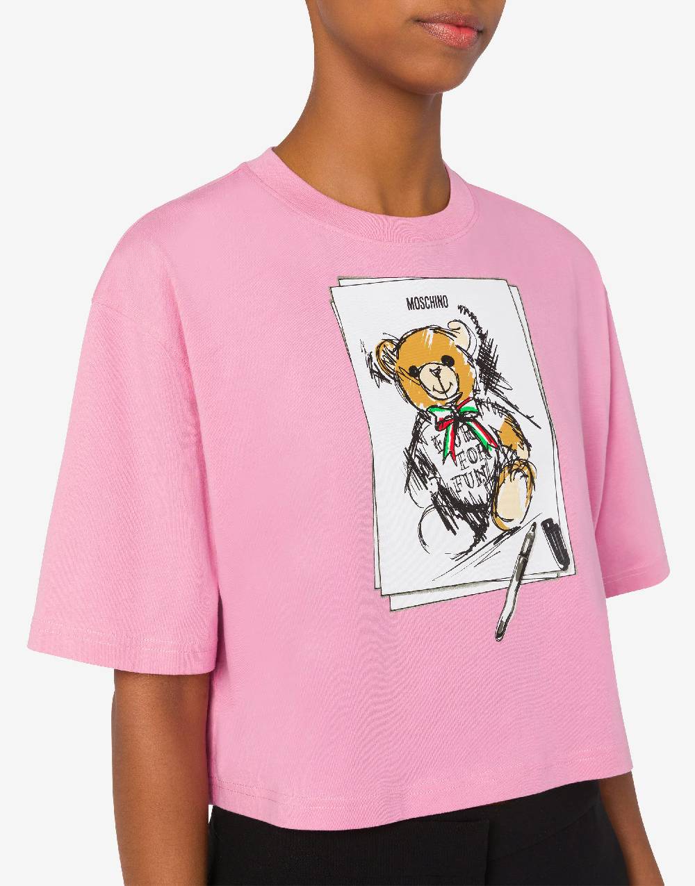 Love Moschino T-shirt cropped Moschino Teddy Bear Spedizione Gratuita