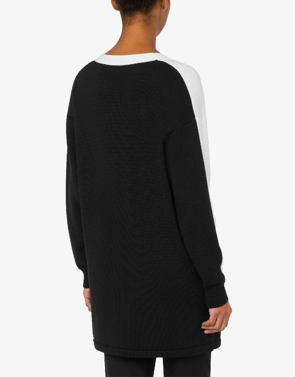 Love Moschino Cardigan in lana Black and White Economico