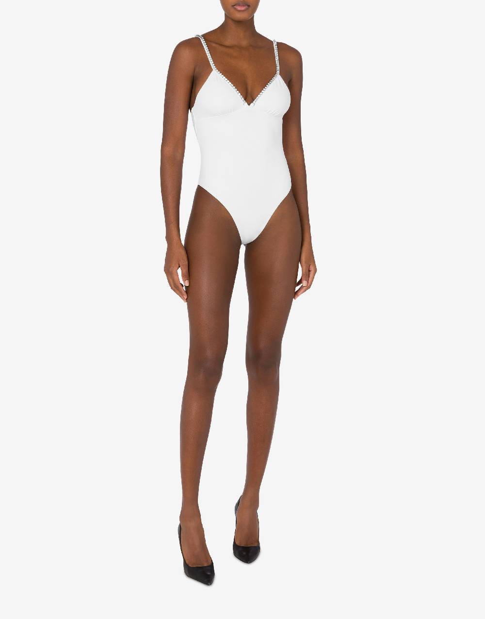 Love Moschino Costume intero Shiny Silver Logo Moda