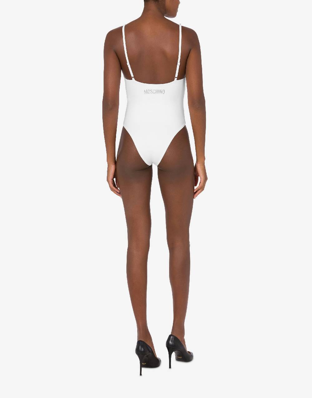 Love Moschino Costume intero Shiny Silver Logo Moda