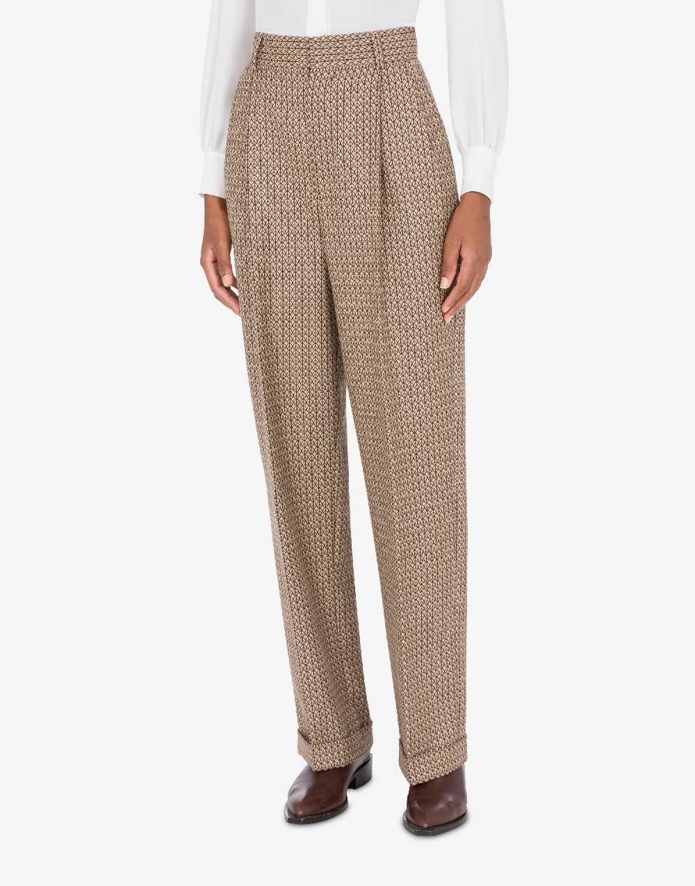 Love Moschino Pantalone in lana jacquard Peace Vendita