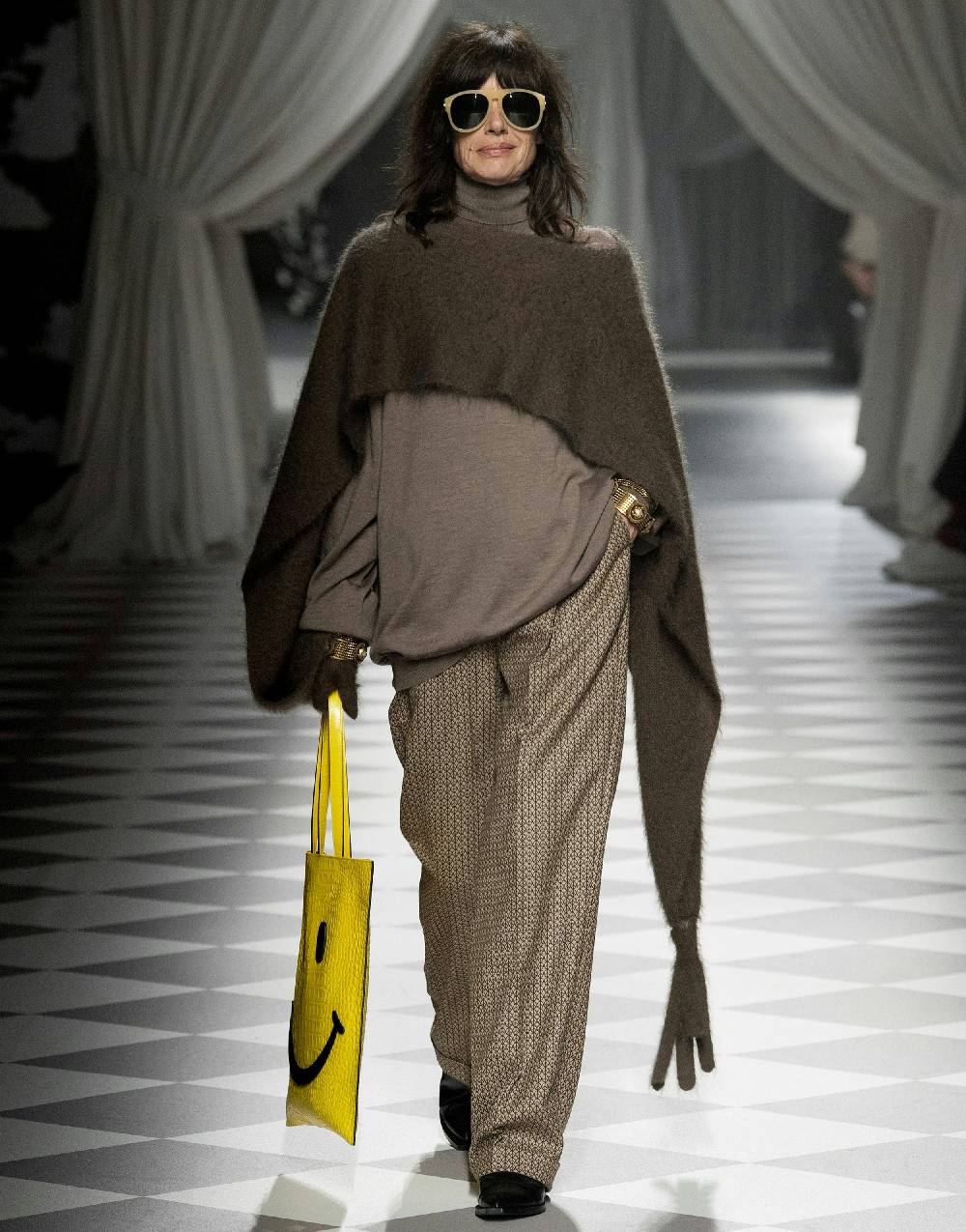 Love Moschino Pantalone in lana jacquard Peace Vendita