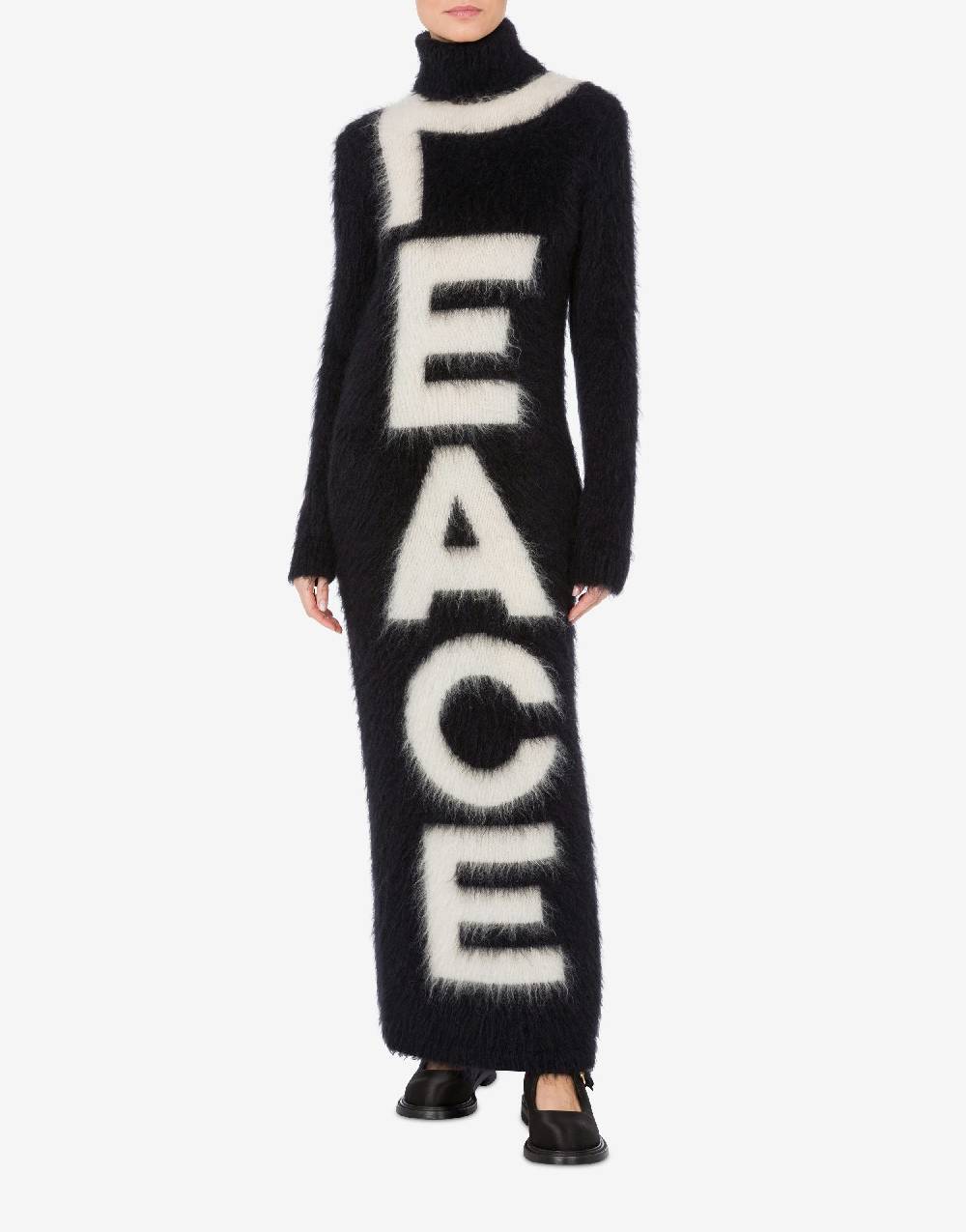 Love Moschino Abito in mohair garzato Peace Spedizione Gratuita