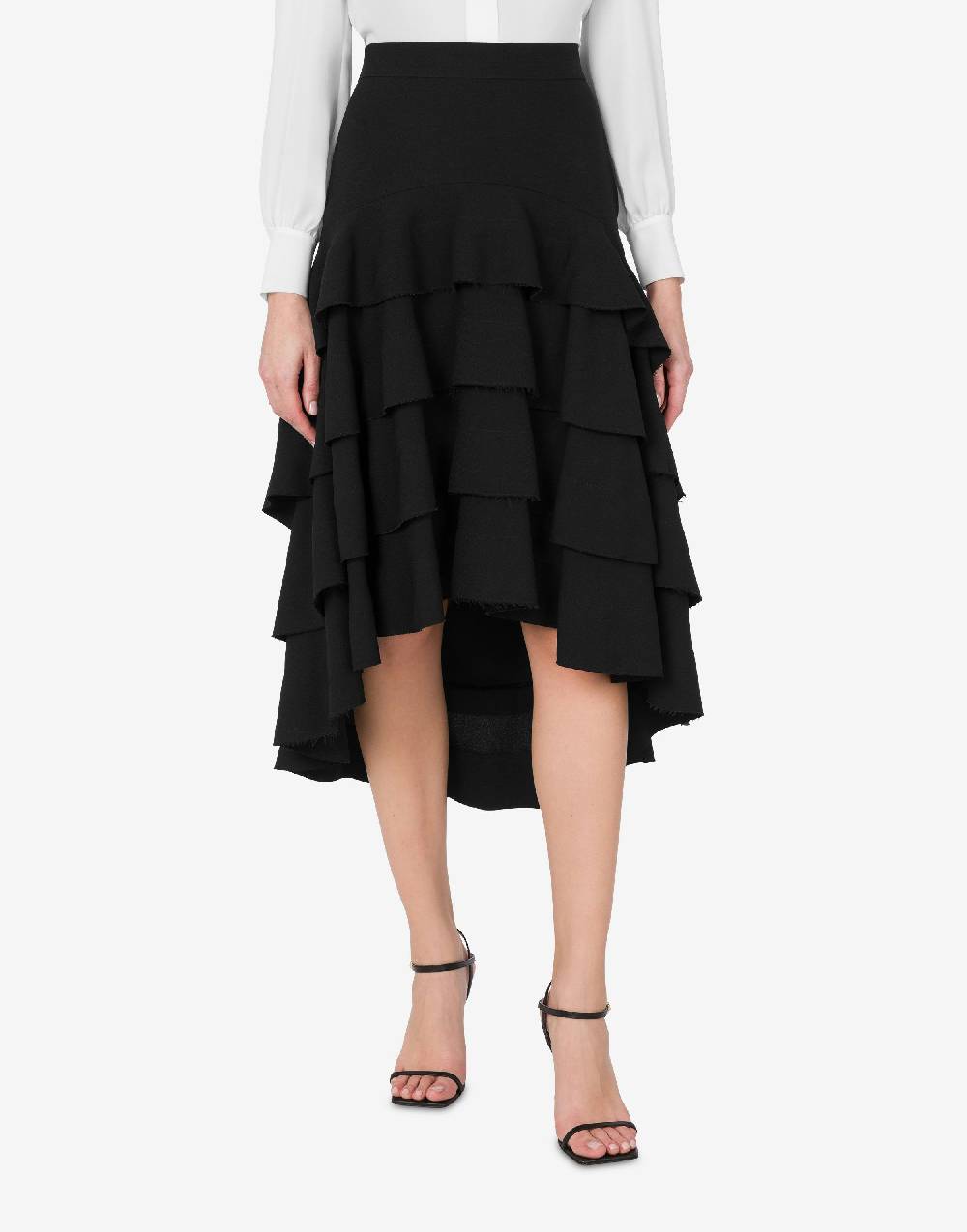 Love Moschino Gonna midi in crêpe con ruches Promozione Limitata